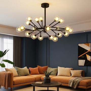 Lustra LED Negru Mordern Molecular G4 2W x 25Buc, Lumina neutra - Becurile nu sunt incluse