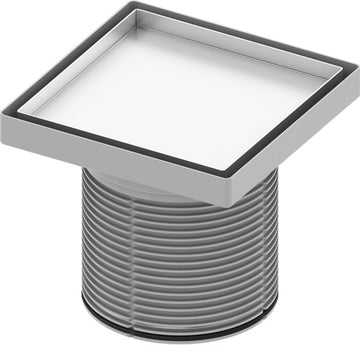 Inalțator cu grila Tece drainpoint S din otel inoxidabil, 150 x150 mm, design plate, 3660011 grossmann