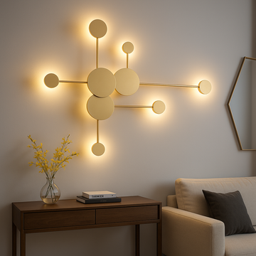 Aplica LED decorativa cu design geometric auriu 4000K