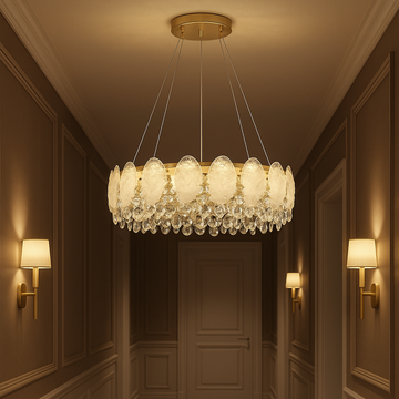 Candelabru Cristal LED Moderna D60 cm, 95W