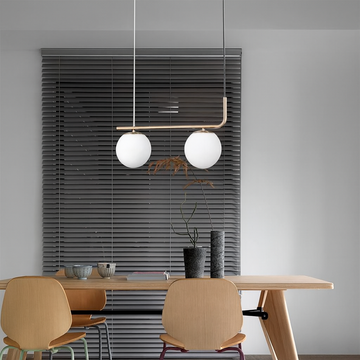 Chandelier with white globe E27 socket x 2 Luminastar
