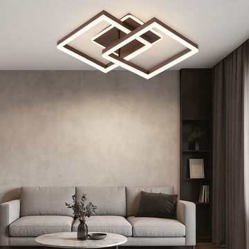 Lustra Led Cafeniu Sina 80w/4800lm 3000k/4000k/6500k cu Telecomanda 300+300mm