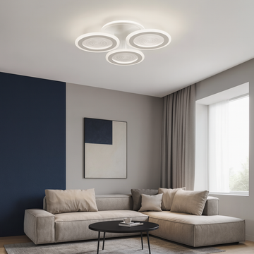 LED CHANDELIER CIRCLES 70W WITH 3 ARMS 3 COLORS+IR 470x85mm