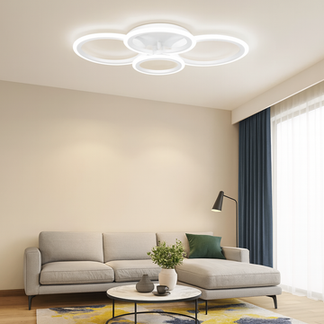 LUSTRA LED CERCURI 56W CU 4 BRATE 3 CULORI+IR 580mm x 90mm