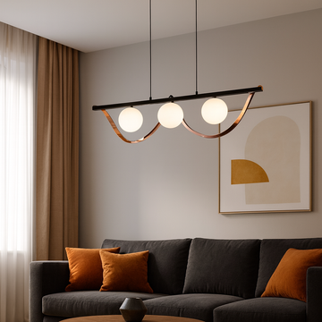 LED CHANDELIER IRISA BLACK+GOLD 45W/3000LM 2700K-6500K 3XG19 1000X210mm