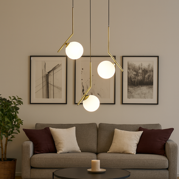 Lustra design modern cu 3 globuri