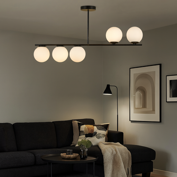 Modern chandelier with 5 globes