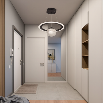 Lustra LED neagra cu 3 functii lumina Rece/Calda/Neutra