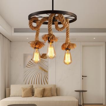 "Wheel" chandelier with 3 sockets