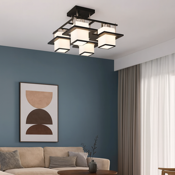 Chandelier with 4 bulbs and metal elements