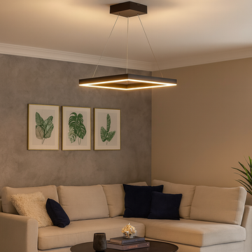 Lustra LED square cu telecomanda wifi 2.4G 45cm maro