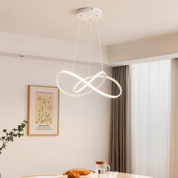 Lustra LED Infinity Cristal alb cu telecomanda wifi 2.4G