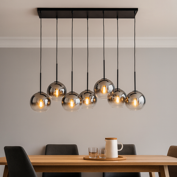 Chandelier with 7 sockets and silver finish