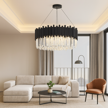 Candelabru de cristal Negru 7xE14/40W/230V