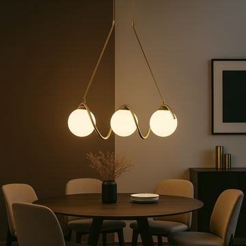 Lustra LED 3 Glob Alb Mat Becurile Nu Sunt Incluse