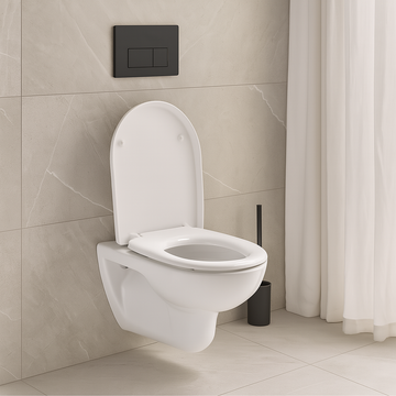 Vas de WC, cu capac, fără bordură, Deante