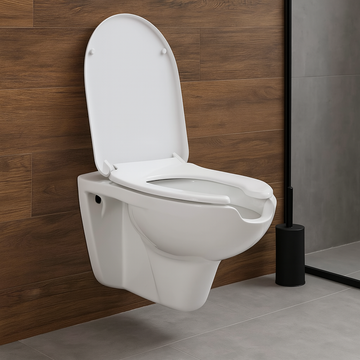 Vas de WC, cu capac, pentru persoane cu mobilitate redusă, Deante