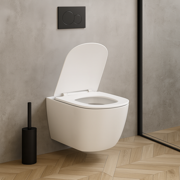 Vas de WC, cu capac, fără bordură, Deante