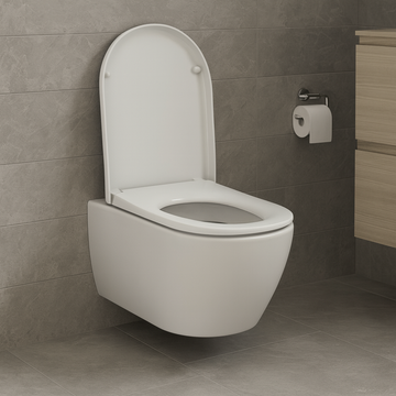 Capac WC din duroplast, Tece One 9700600, alb, inchidere soft close