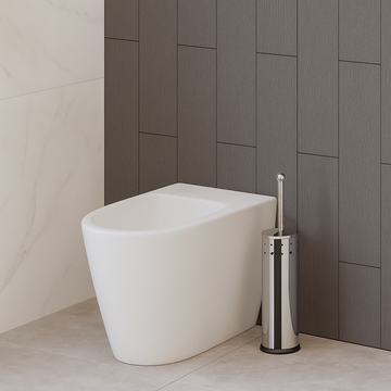 Perie WC Bisk Basic Square 04917, cu suport, crom