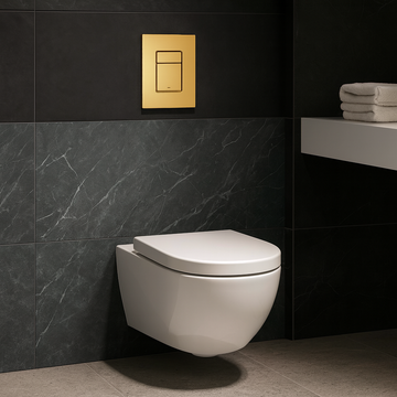 Clapeta WC Grohe Skate Cosmopolitan 38732GL0, dubla, reversibila, 156 x 197 mm, plastic, lucios, auriu