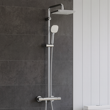 Sistem de dus Grohe Tempesta Cube 250, aparent, termostat, 250 mm, 1 functie, crom, 26689001