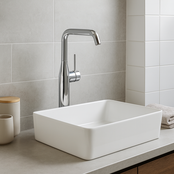 Baterie lavoar Grohe Essence XL size, fara ventil, montare pe blat, crom