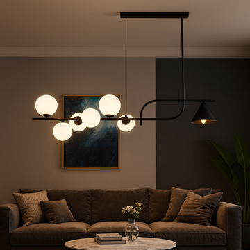 Lustra moderna cu glob alb mat DX1022/7 Black