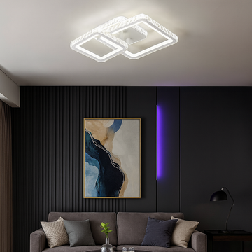 Lustra LED RGB Cristal otel inoxidabil cu telecomanda wifi