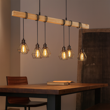 Rustic Wood Chandelier e27*6 maximum 60w/bulb