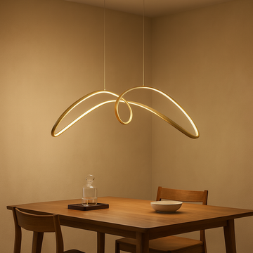 Lustra LED gold, telecomanda wifi 2.4G