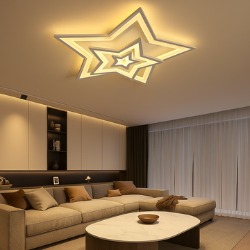 Lustra LED Stea cu Telecomanda wifi 2.4G cu lumina/rece/calda/neutra - intensitate reglabila
