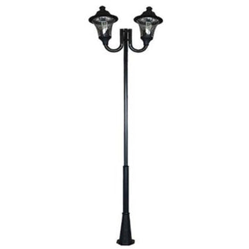 Street lighting pole 3m, galvanized steel, with double J arm and Fumagalli Remo lanterns + LED 2x50W