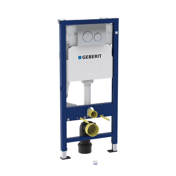 Set rezervor incastrat cu cadru Geberit Delta UP 100, cu clapeta Delta 20 crom si set de fixare