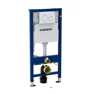 Set rezervor incastrat cu cadru Geberit Delta UP 100, cu clapeta Delta 20 alba si set de fixare