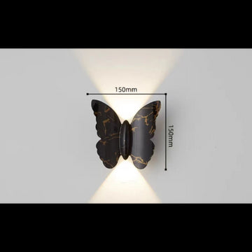 Aplica De Perete In Forma De Fluture Negru 6W Lumina Calda IP65