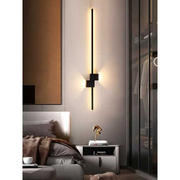 Aplica LED 100cm Bar Minimalist Negru Moderna 38W ,3 Tipuri De Lumina