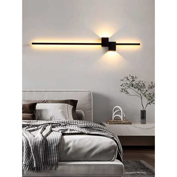 Aplica LED 80cm Bar Minimalist Negru Moderna 28W,3 Tipuri De Lumina