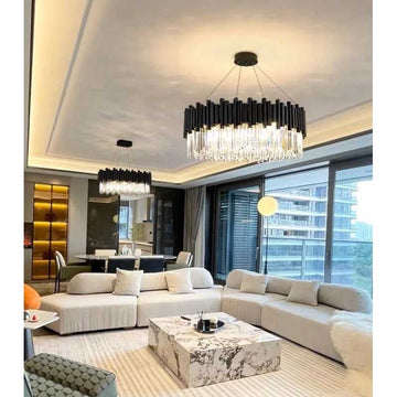 Candelabru de cristal Negru pe lan? 7xE14/40W/230V