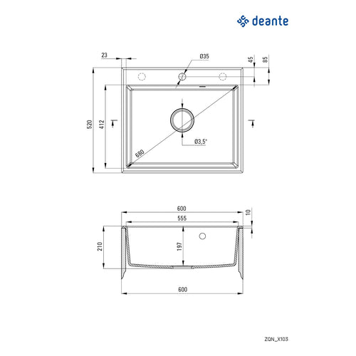 Granite sink, 1-bowl, Deante
