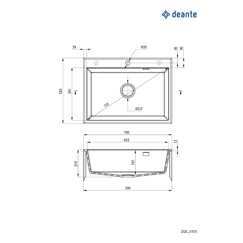Granite sink, 1-bowl, Deante