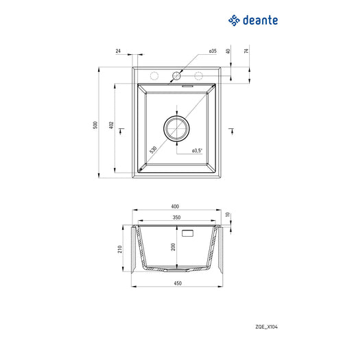Granite sink, 1-bowl, Deante