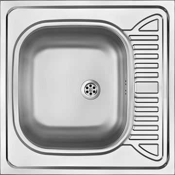 Chiuvetă din inox, 1-cuvă cu picurător - pe mască, Deante
