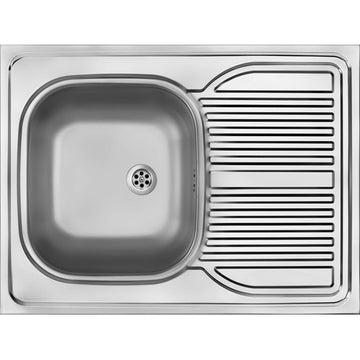 Chiuvetă din inox, 1-cuvă cu picurător - pe mască, Deante