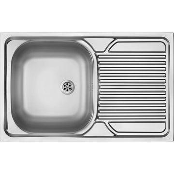 Chiuvetă din inox, 1-cuvă cu picurător - pe mască, Deante