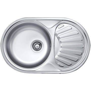 Chiuvetă din inox, 1-cuvă cu picurător, Deante