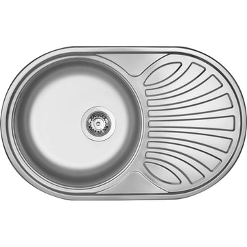 Chiuvetă din inox, 1-cuvă cu picurător, Deante