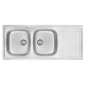 Chiuvetă din inox, 2-cuve cu picurător, Deante