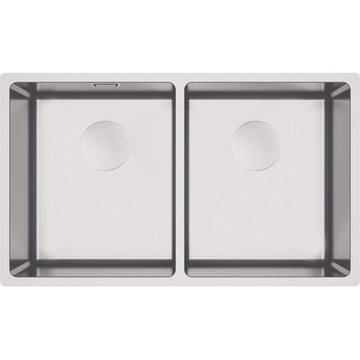 Chiuvetă din inox, 2-cuve, montare sub blat, Deante