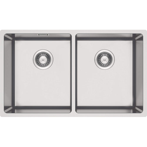 Chiuvetă din inox, 2-cuve, montare sub blat, Deante